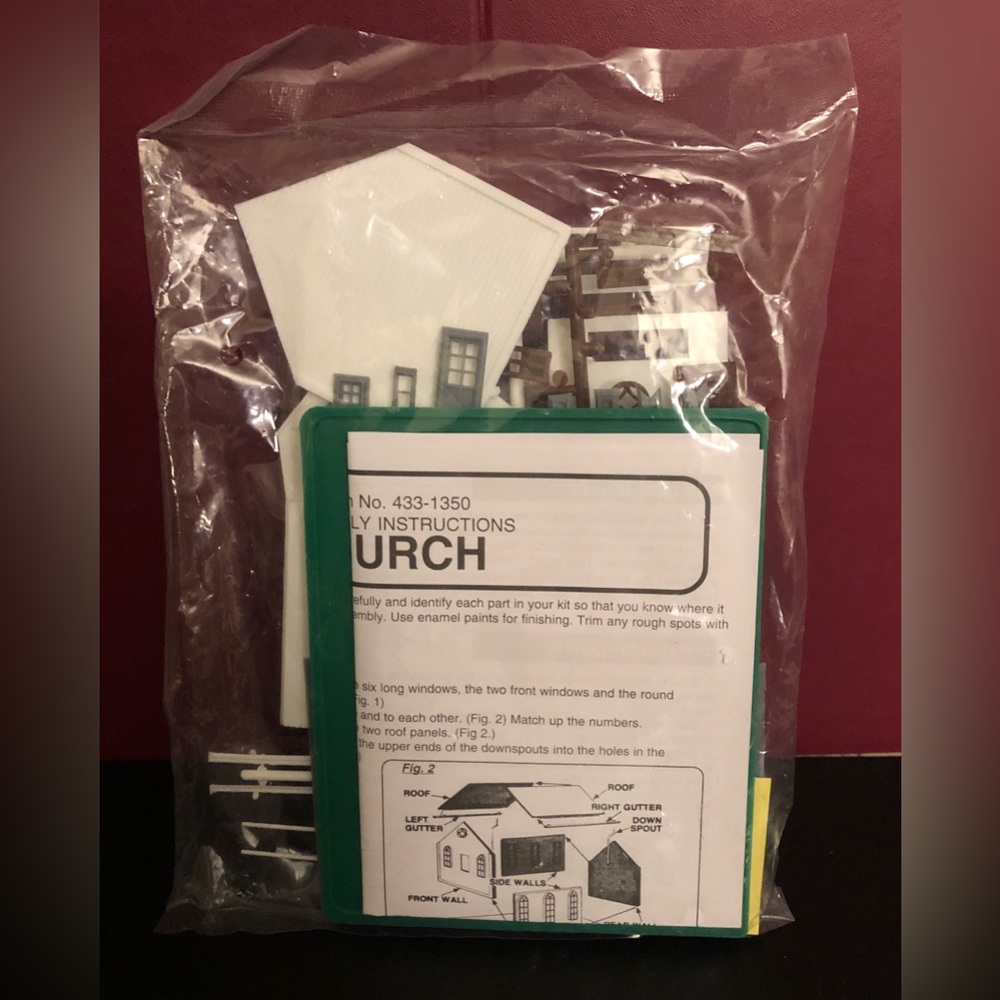 Life-Like Church Model HO Building Kit; 01350 "Good Shepard Church" Sealed Parts